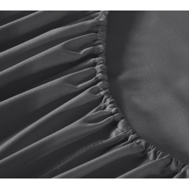 NHNHN - Sábana bajera ajustable para cuna, bolsillos profundos, microfibra suave, fácil de cuidar, resistente al encogimiento y a la decoloración, tamaño matrimonial para niñas, mujeres, adolescentes y niños, 1 sábana bajera de color gris