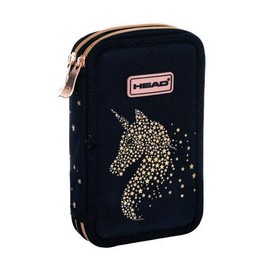 HEAD 503023036 Classy Gold Pencil Case, Black