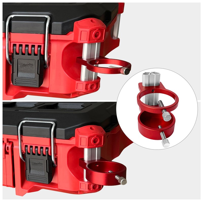 JMSMSH Toolbox Broom Holder Mount Set of Two (Red)