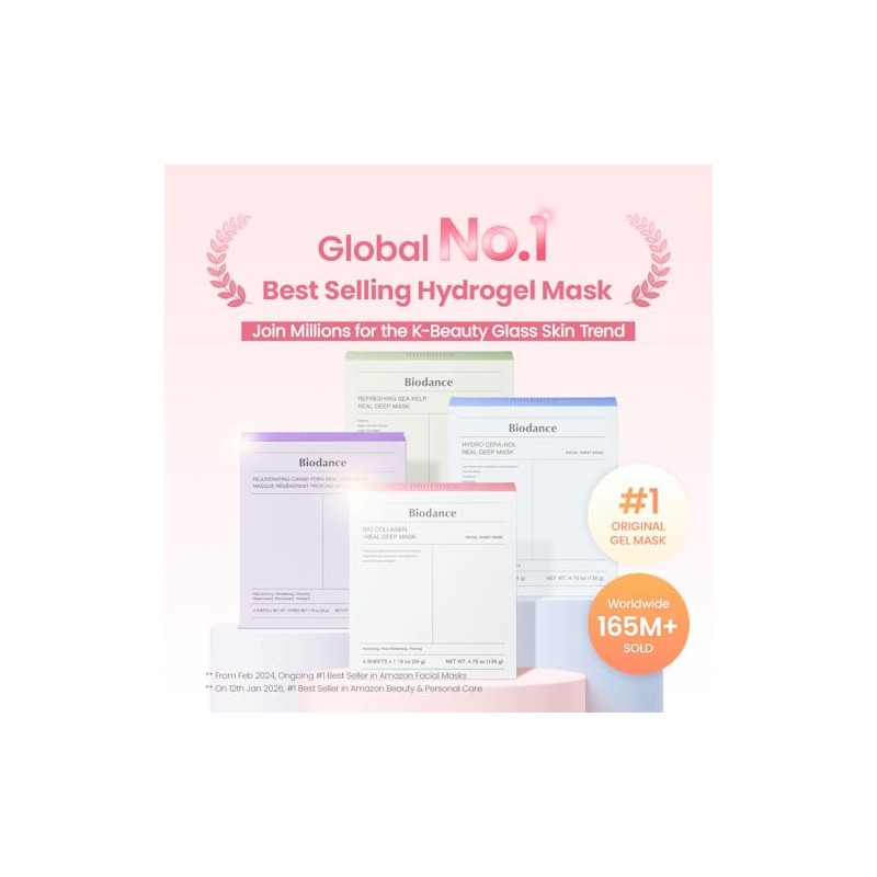 BIODANCE Bio-Collagen Real Deep Mask, Overnight, Pore Eraser, Hydrogel Mask