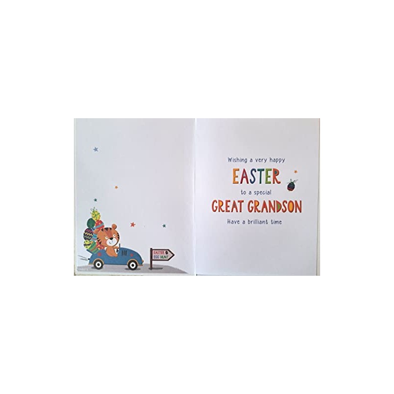 Easter Card Great Grandson - 8 x 6 inches -