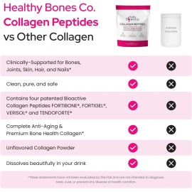 Healthy Bones Co. FORTIBONE Premium Bone Health Collagen Peptides w/Fortigel, Verisol, Tendoforte
