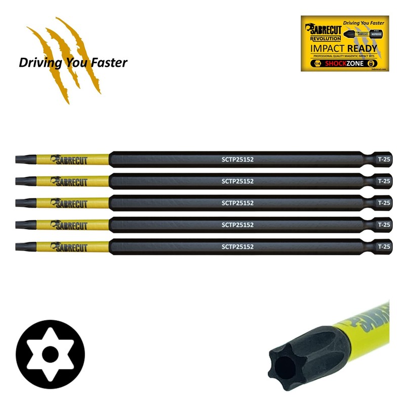 5 x SabreCut SCTP25152_5 152mm T25 TX25 Torx Tamper Proof