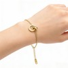 HongYi meiduan STFE Roman Numeral Interlocking Circle Bracelet, Stainless Steel,