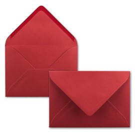 FarbenFroh by GUSTAV NEUSER 50x envelopes B6-17.5 x 12.5 cm rose red wet glue with pointed flap 120 g/m² for wedding, greeting cards, invitations