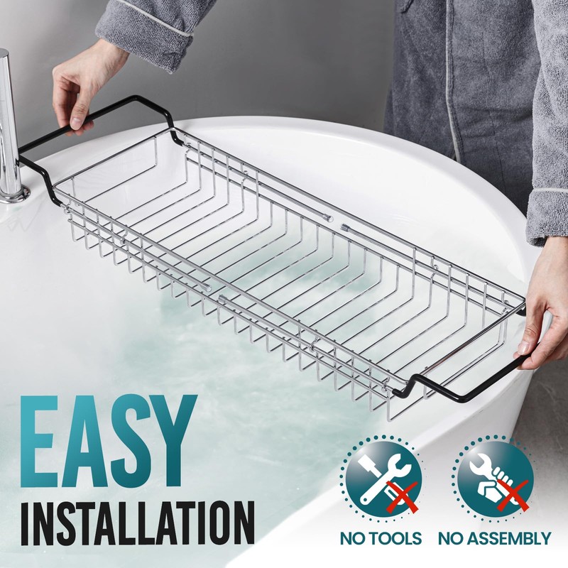 TAILI Bathtub Tray Table for Luxury Bath, Expandable Extra Wide