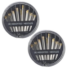 Hand Sewing Needles - 2Pack Assorted Needles for Sewing,Handle Sewing Needle Set - Embroidery Needles Suitable for Hand Sewing,Darning Needles with Plastic Box,Embroidery Needles Hand Sewing(60pcs)