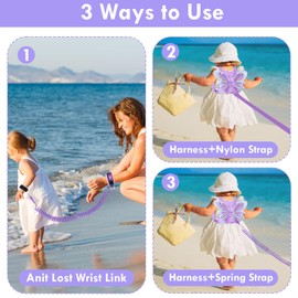 Lehoo Castle 3 in 1 Anti Lost Wrist Link Safety Harness, Toddler Harness Leash for Kids, Adjustable Walking Strap, 360° Rotation Baby Safety Harness with Lock