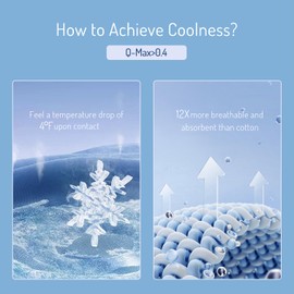 Cooling Pillow Cases Queen Size 2 Pack, Degrees of Comfort Arc-Chill Q-max>0.4 Pillow Cover Set with Envelope Closure for Hot Sleepers, 20x30 Inch Blue