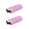 Gold Lighter Cover Sleeve with Pink Rhinestones LS47
