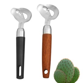 2pcs Cactus Peeler Spoons, 304 Stainless Steel Multifunctional Cactus Peeling Metal Nopales Knife Sliced Chinese Noodle Vegetable Potato Cutter Tool for Cooking Kitchen Gadgets