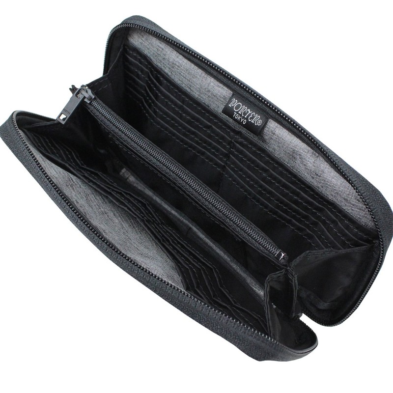 Porter TACTICAL 654-07080 Long Wallet with Round Zipper, Black
