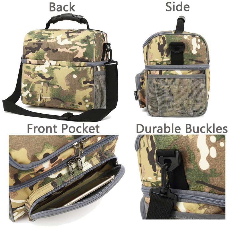 FlowFly Double Layer Cooler Insulated Lunch Bag Adult Lunch Box