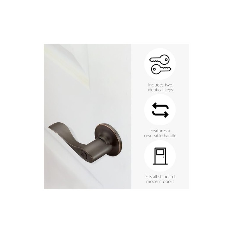 Design House Springdale Keyed Entry Exterior Door Lever Handle Lockset,