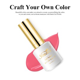 Imtiti Gel Nail Polish, 0.5 Fl Oz Coral Pink Gel Polish Soak Off LED UV Nail Gel Polish Autumn Winter Nail Polish DIY Nail Art Manicure Salon Gel Nail Kit for Women Girls