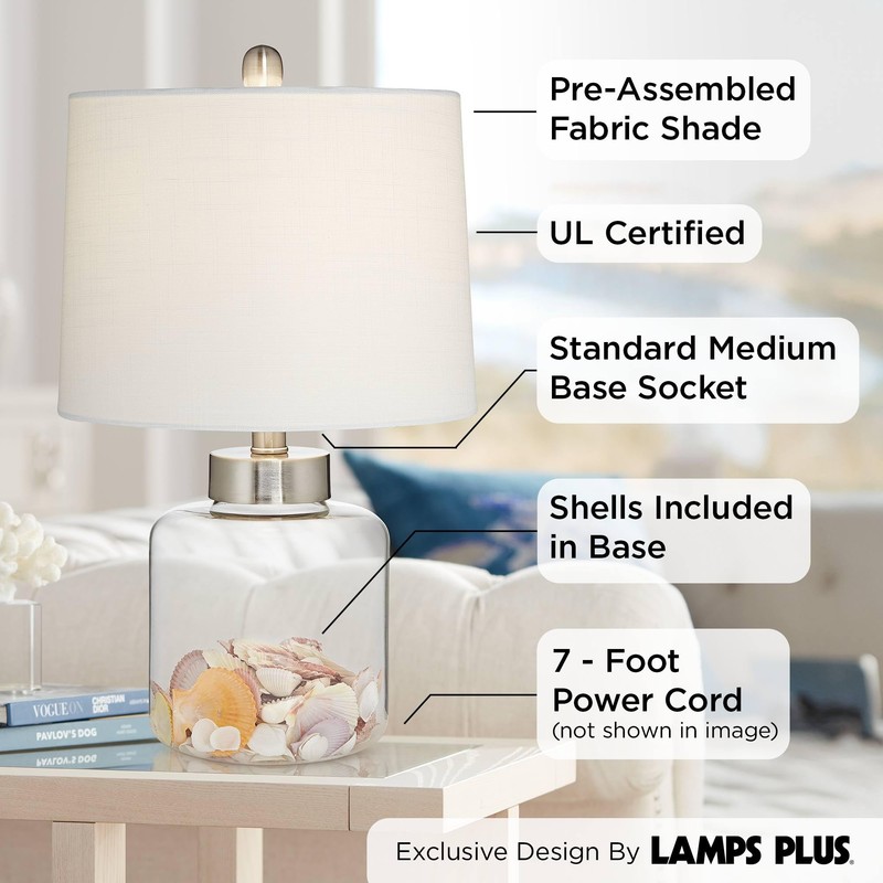 360 Lighting Coastal Accent Table Lamp Fillable 20.5" High Clear