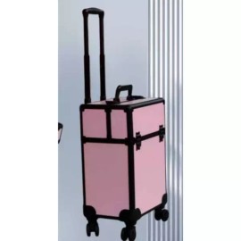 Unknown 미용 가방 캐리어 트롤리 메이크업 바버샵 단 네일 Beauty Bag Carrier Trolley Makeup Barbershop Nail Only [Black check 34x24x54.5CM]