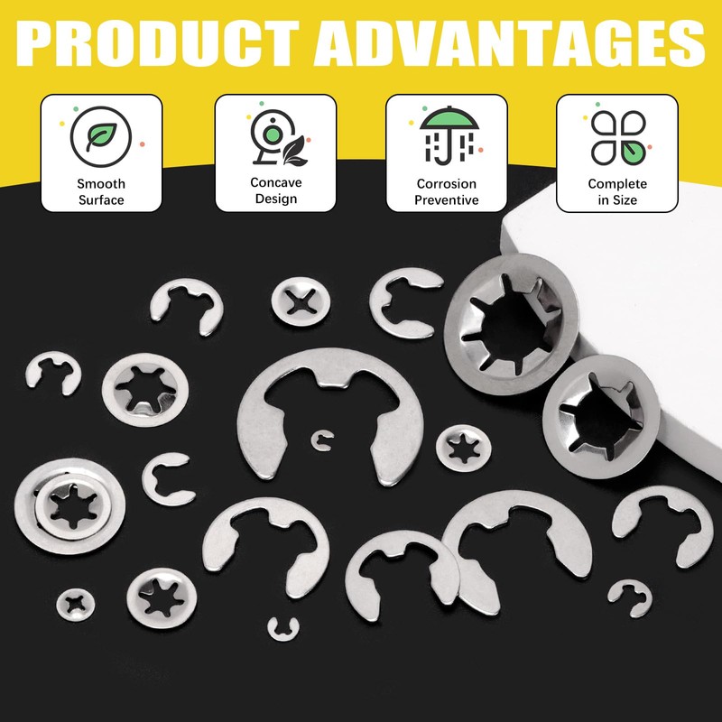 Mardatt 237Pcs Stainless Steel Internal Tooth Star Lock Washers and