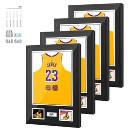 Nice C Jersey Frame Display Case, Jersey Frame, Jersey Display Case, Wood with 98% UV Protection Plexiglass, Mat, Pinboard for Football Baseball Basketball Sports Shirts, Photos & Signature (4-P)