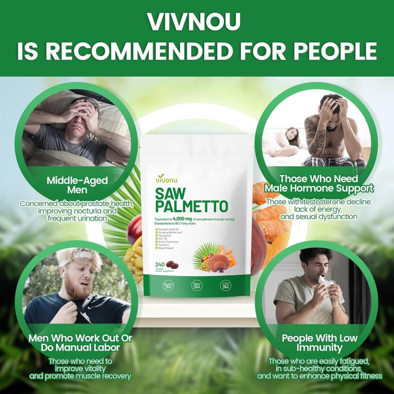 VivoNu Saw Palmetto Extract 8 in 1, Pumpkin Seed Oil