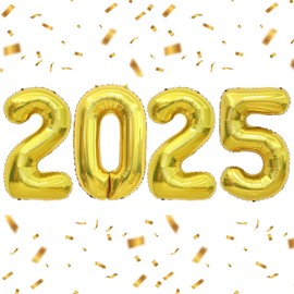 Gold 2025 Balloons New Year Balloons - 16 Inch | Happy New Year Decoration 2025 | Gold 2025 Premium Night Decoration Foil Balloons | 2025 New Year's Eve Party Supplies Number of Balloons