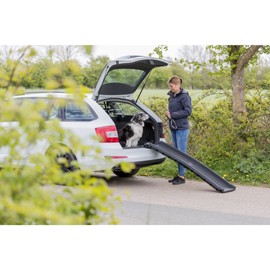 TRIXIE Folding Dog Ramp with Non-Slip Surfaces - Pet Ramp for Large Cars and SUVs - Foldable, Easy to Store and Clean - in Black