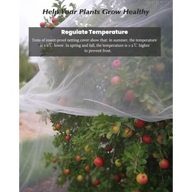 Dmyifan10x100Ft Ultra Fine Garden Mesh Netting Thicken Protection Netting for Vegetable Plant Fruits Health Growing, White Screen Barrier Net for Pest Bird Mosquito
