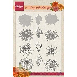 Marianne Design Tiny's Chrysant (Layering) Stamp Set, Synthetic Material, 19.3 x 13 x 0.4 cm