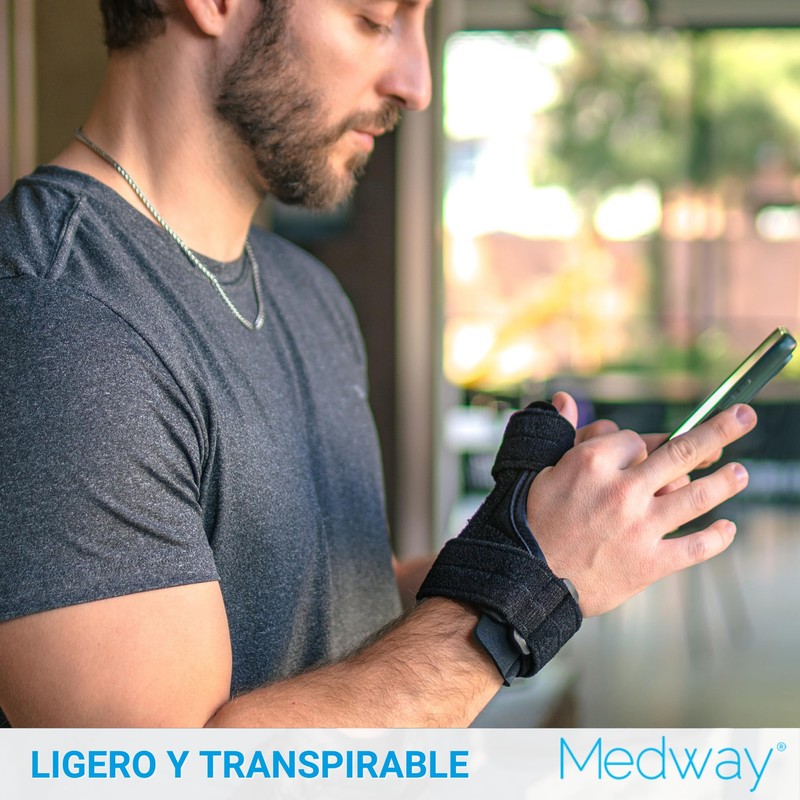 MEDWAY | Férula para Pulgar Corta Ambidiestra Color Negro