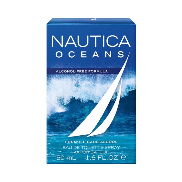 Nautica Oceans Eau de Toilette Spray, Vegan Formula, Fragrance, Aquatic Accords and Hints of Wood, 1.6oz
