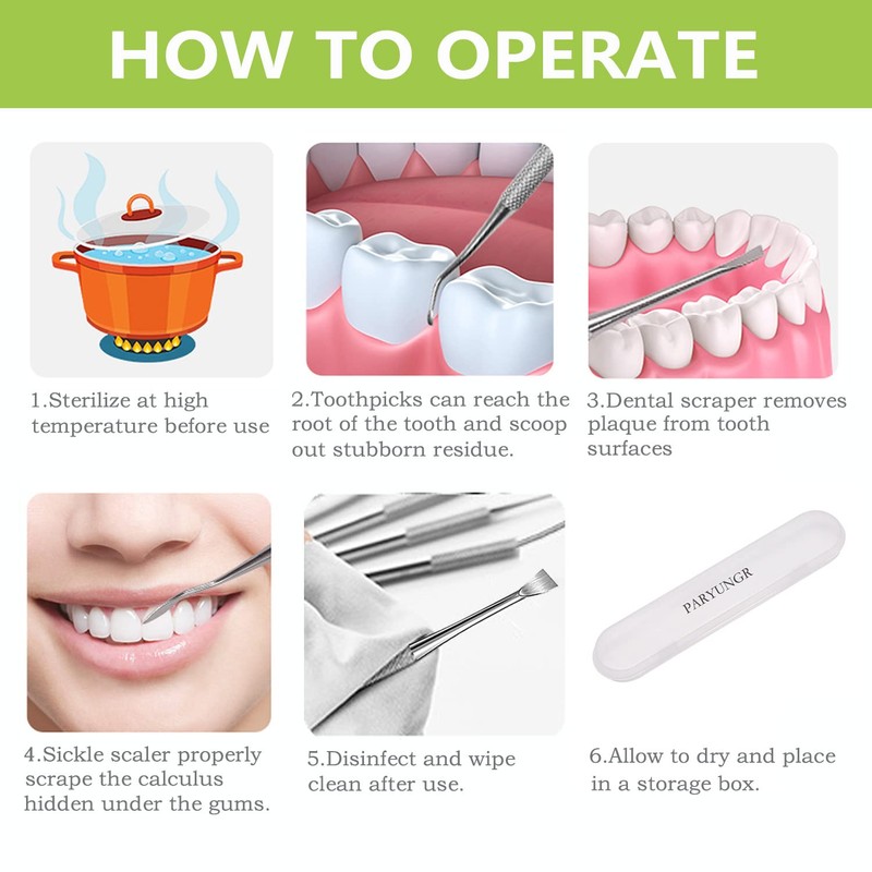 PARYUNGR Dental Tools, Professional Teeth Cleaning Oral Care Hygiene Kit,