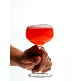 Amehla x The Educated Barfly Collection - Handblown Coupe Cocktail Glasses - Vintage Early 1900's Style Coupe Cocktail Glasses, 7oz Handblown Crystal, Set of 2 (Plain)