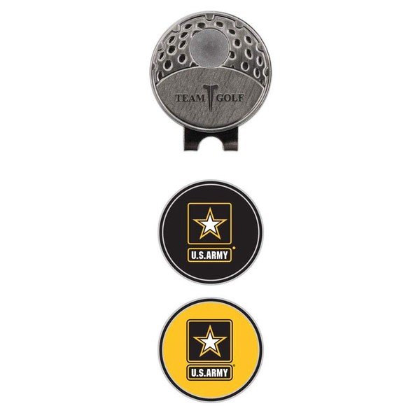 Team Golf Military Army Golf Cap Clip with 2 Removable Double-Sided Enamel Magnetic Ball Markers, Attaches Easily to Hats,Multi
