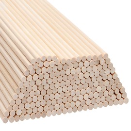 Belle Vous Wooden Stick Round Natural (Pack of 200) - 18cm - Solid Wood Box Extra Long 5mm - Decorative Wooden Trim for Art Projects, DIY & Woodworking