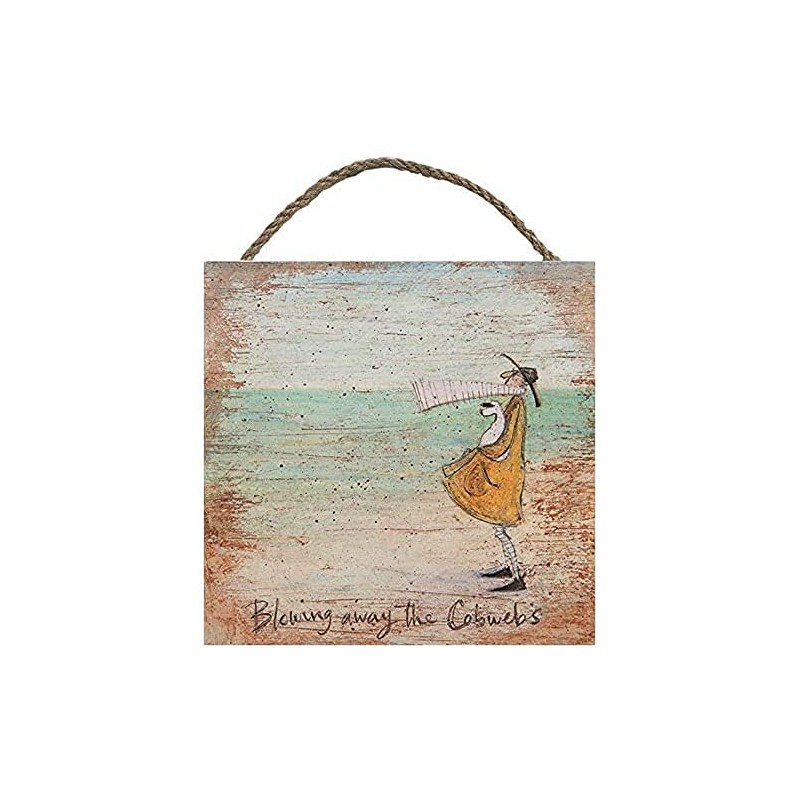 Sam Toft Wooden Wall Art, Multi-Colour, 20 x 20 cm