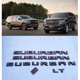 CAPBAY Overlay Emblem for 2021+ SUBURBAN Door Tailgate LT Badge Nameplate Gloss Black