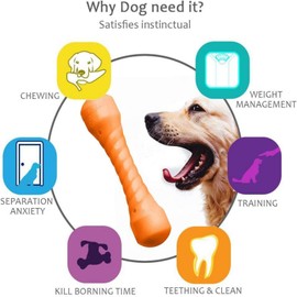 Dog Chew Toys, Indestructible Dog Toys Tough Durable Rubber Bone Toys for Medium/Small Dogs Perfect for Training & Keeping Pets Fit