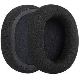 Geekria QuickFit Mesh Fabric Replacement Ear Pads for SteelSeries Arctis Prime Arctis PRO Arctis 9X Arctis 7 Arctis 5 Arctis 3 Headphones Ear Cushions, Headset Earpads, Ear Cups Repair (Black)