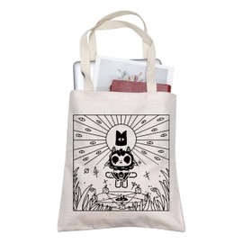 AKTAP Cult Of The Lamb Tote Bag Cute Trendy Cartoon Game Gift Video Game Handle Bag Gamer Gift One Of The Best Games Shoulder Bag (TB, Cult Of The Lamb Tote-PY3)