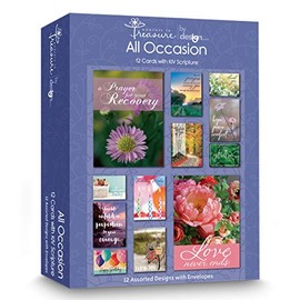 Paper Craft IG112527-RE All Occasion Religious Greeting Card Assortment Box Set with Envelopes, 12 Cards, One Size