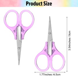 5 Pcs Small Scissors Set, Stainless Steel Sharp Mini Craft Scissors with Protective Cover, 3.5" Tiny for Embroidery, Paper Cutting, Sewing, Knitting, Crafting