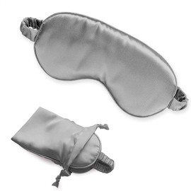 Antifaz para dormir. Mascara para dormir con funda. Mascarilla para viaje ideal para Dormir, Viajar y Meditar. Accesorio de viaje. Mascara de ojos. Sleep Mask/Eye Mask. (Gris)