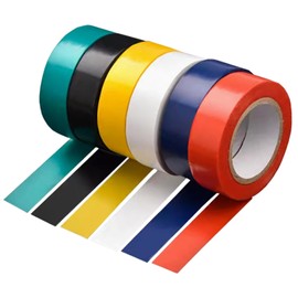 Zoolfix Electrical Tape Multicolor 6 Pack 3/4 in x 33ft, Voltage Level 600V Dust-Proof, Adhesive for General Home Vehicle Auto Car Power Circuit Wiring