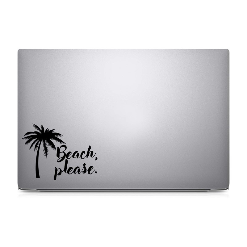 Beach, Please Decal Notebook Car Laptop 5.5" (Black)