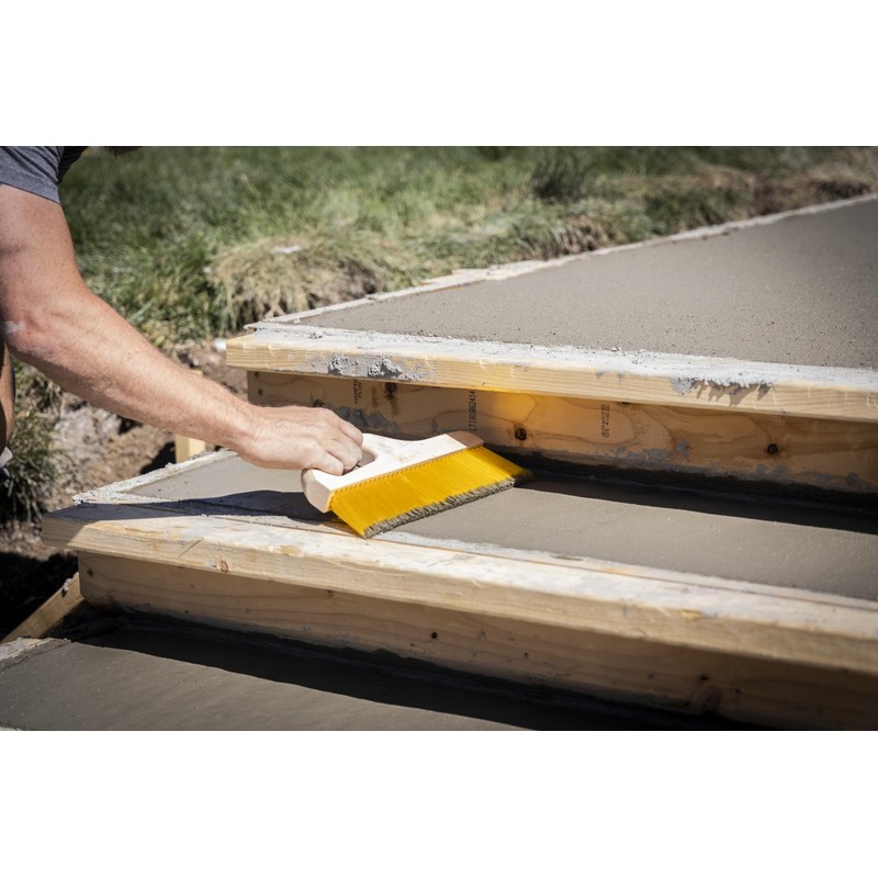 Marshalltown Handle Brush, 3 Inch Yellow Polypropylene Bristles, Offset Handle