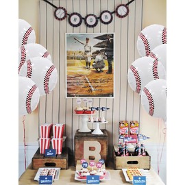 16個 ベースボールバルーン 18インチ ホイルマイラーベースボールバルーン 野球テーマパーティー装飾用品 ジャンボバルーン 男の子 女の子 性別発表 誕生日パーティー