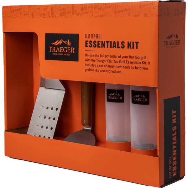 Traeger Grills Flat Top Griddle Essentials Kit, Two Spatulas, Scraper, Squeeze Bottles