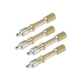 HOPESPANNER 4pcs 50mm/1.97" Long Brass Auto Tire Valve Extension Adaptor Air Tyre Stem Extender Inflation Stright Bore for Car Truck Motorcycle Bike Mower Scooter Vehicle Components