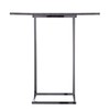 SEI Furniture Clarkdom End Table, Graywash, high Gloss Black