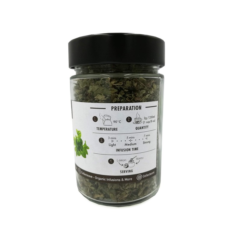 Collecteave Organic Greek Lemon Balm - Glass Jar - 20